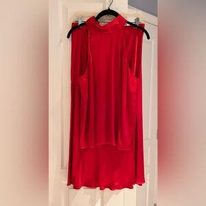 Rails red satin skirt and blouse
